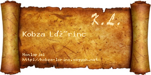 Kobza Lőrinc névjegykártya